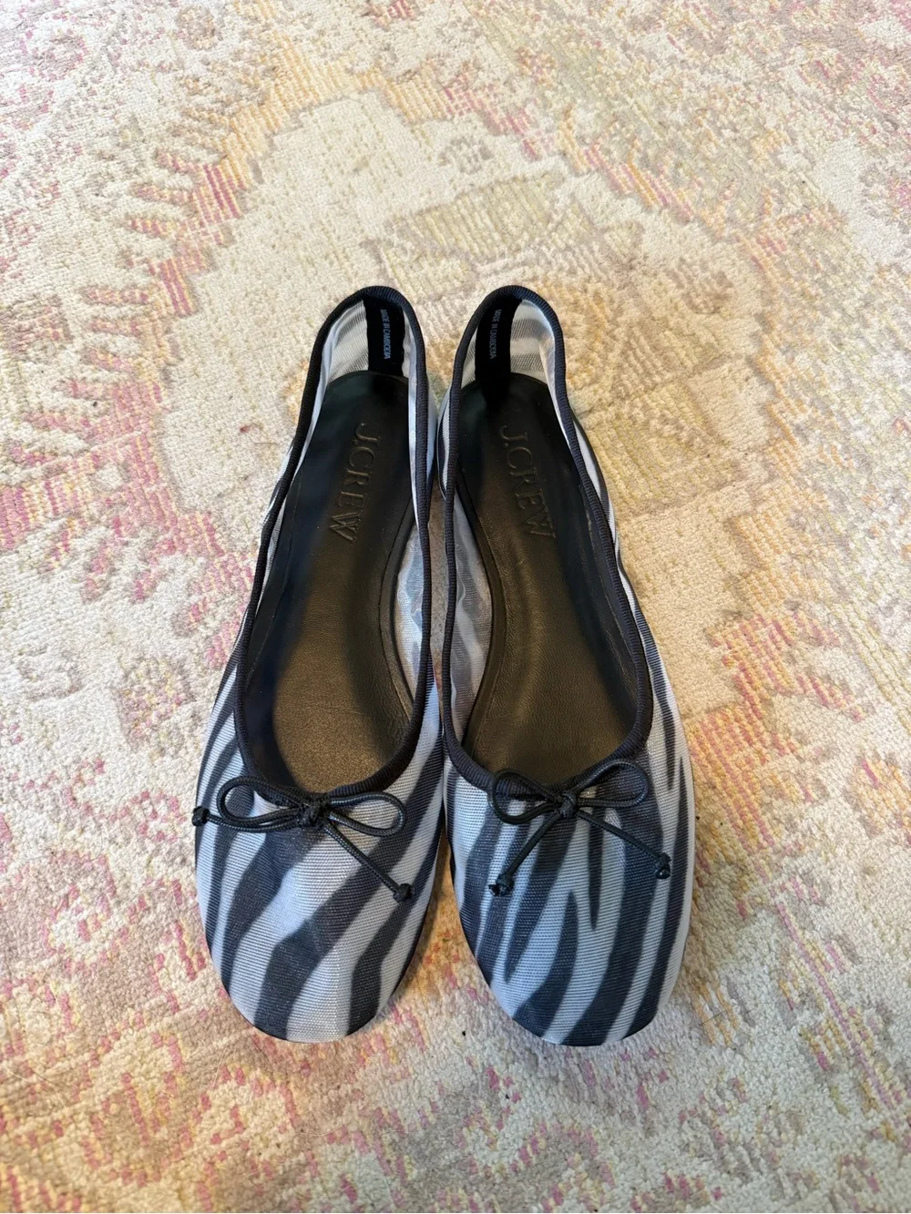 J. Crew Andi mesh ballet flat zebra